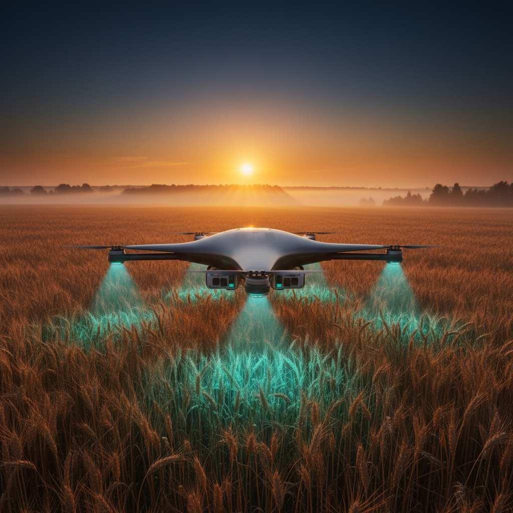 Multispectral drone over crop fields